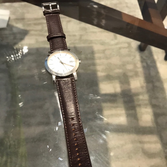 Burberry Accessories - BROWN BURBERRY LEATHER WATCH